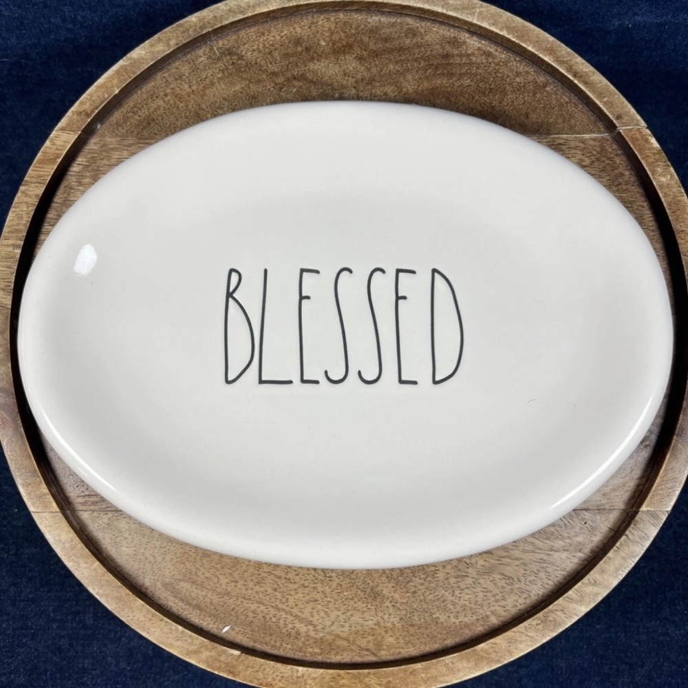 Rae Dunn Artisan Collection 239 BLESSED Snack Plate
